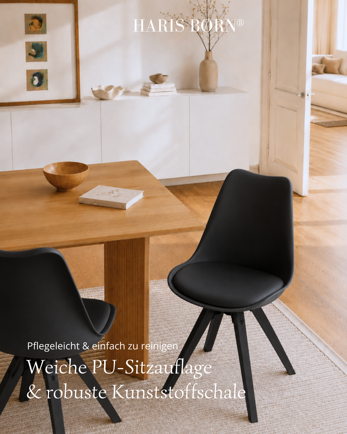 Schalenstuhl mit Holzbeinen