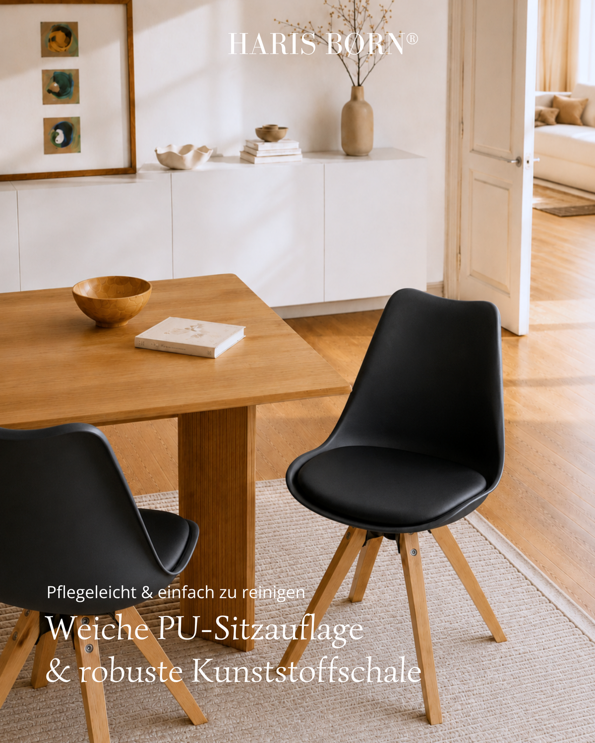 Schalenstuhl mit Holzbeinen