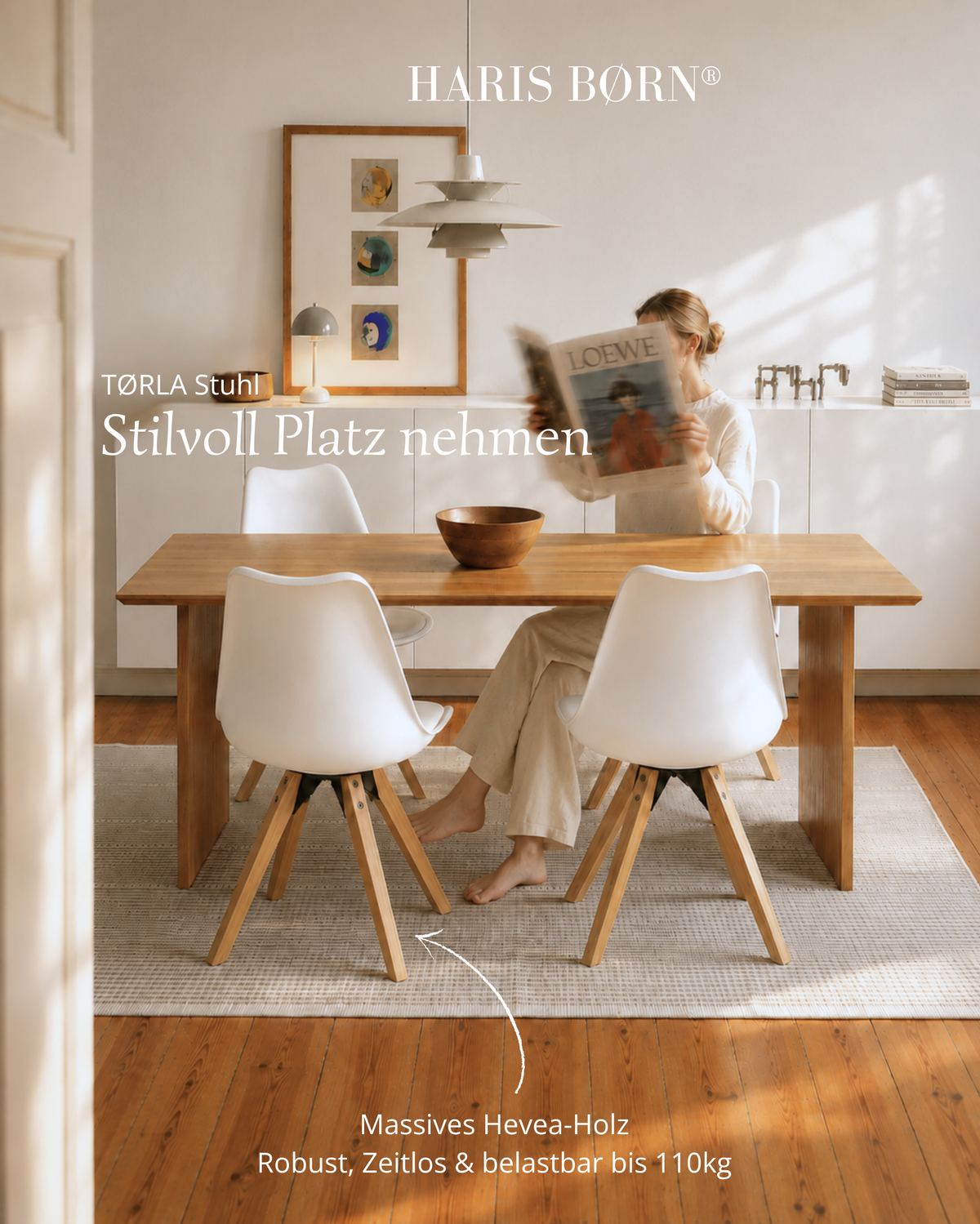 Schalenstuhl mit Holzbeinen
